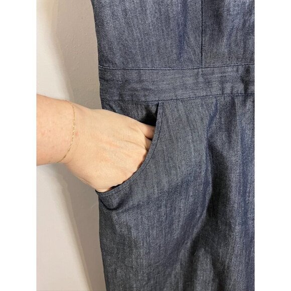 Boden Denim Midi Dress 18L Blue Boho Western Classic Resort Cowgirl Honky Tonk - Picture 5 of 13